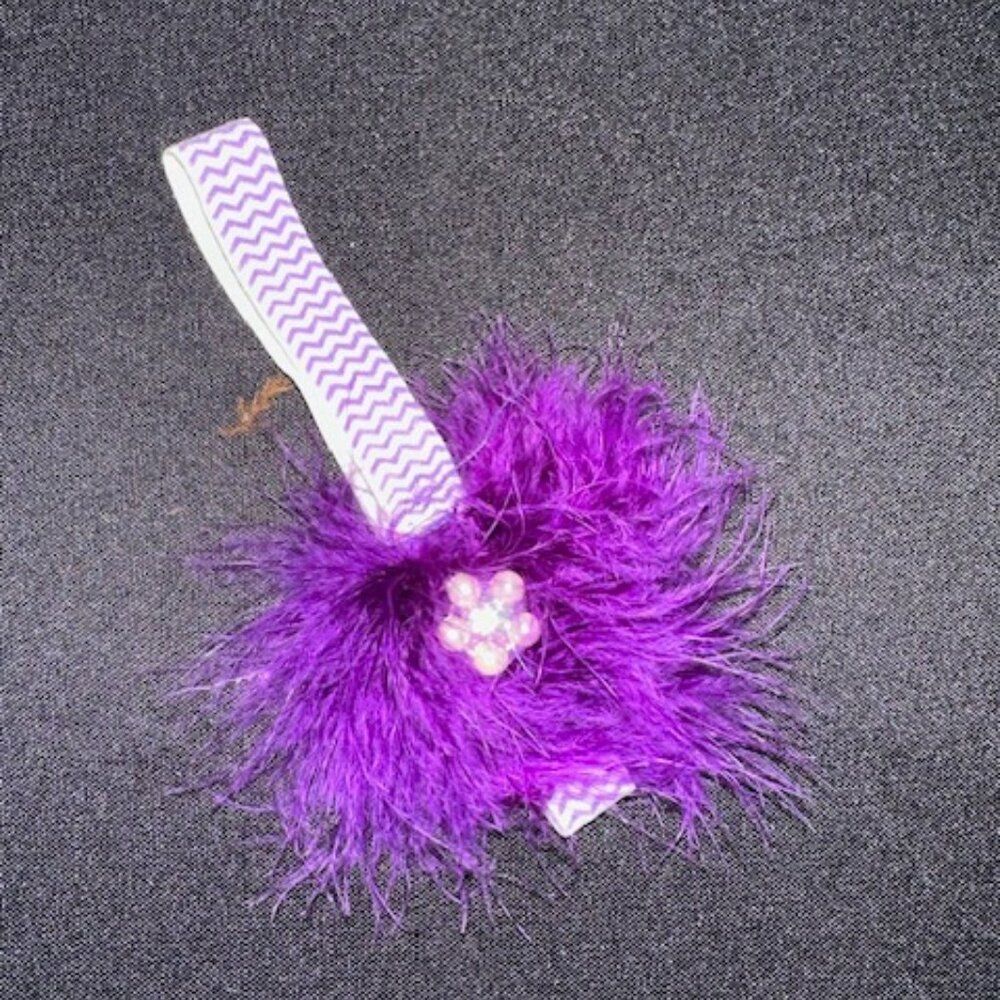Purple Feather Headband  7317  Handmade NWT Boutique